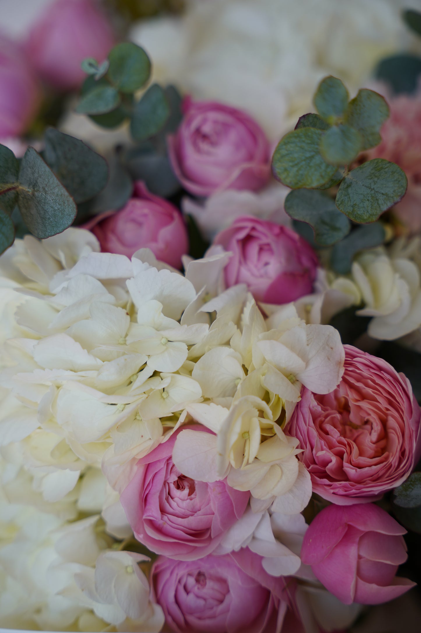 Secret Garden- Hydrangea, Spray Roses & Eucalyptus Bouquet