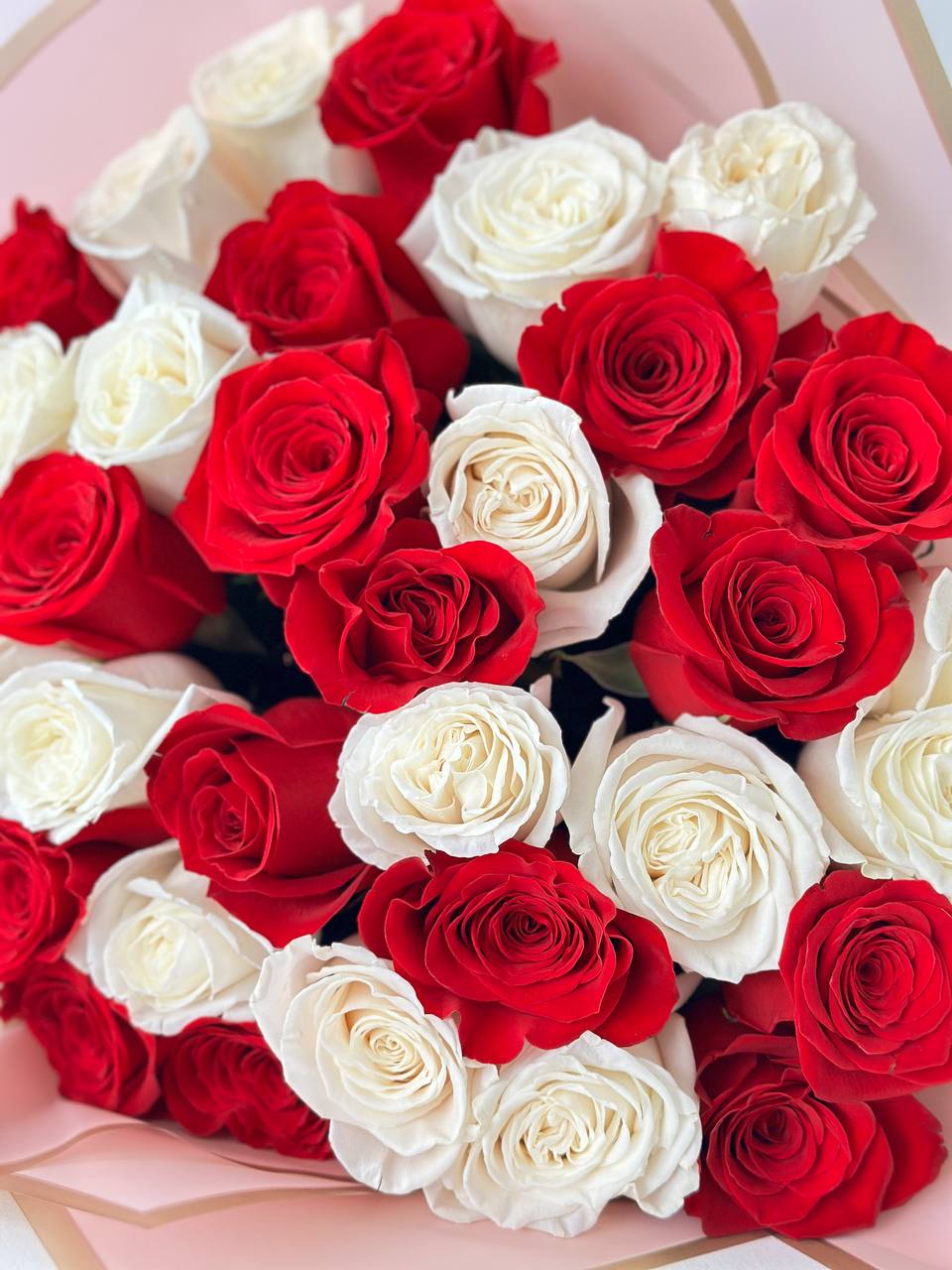 25 Red and White Roses Bouquet – Romantic Mixed Rose Arrangement