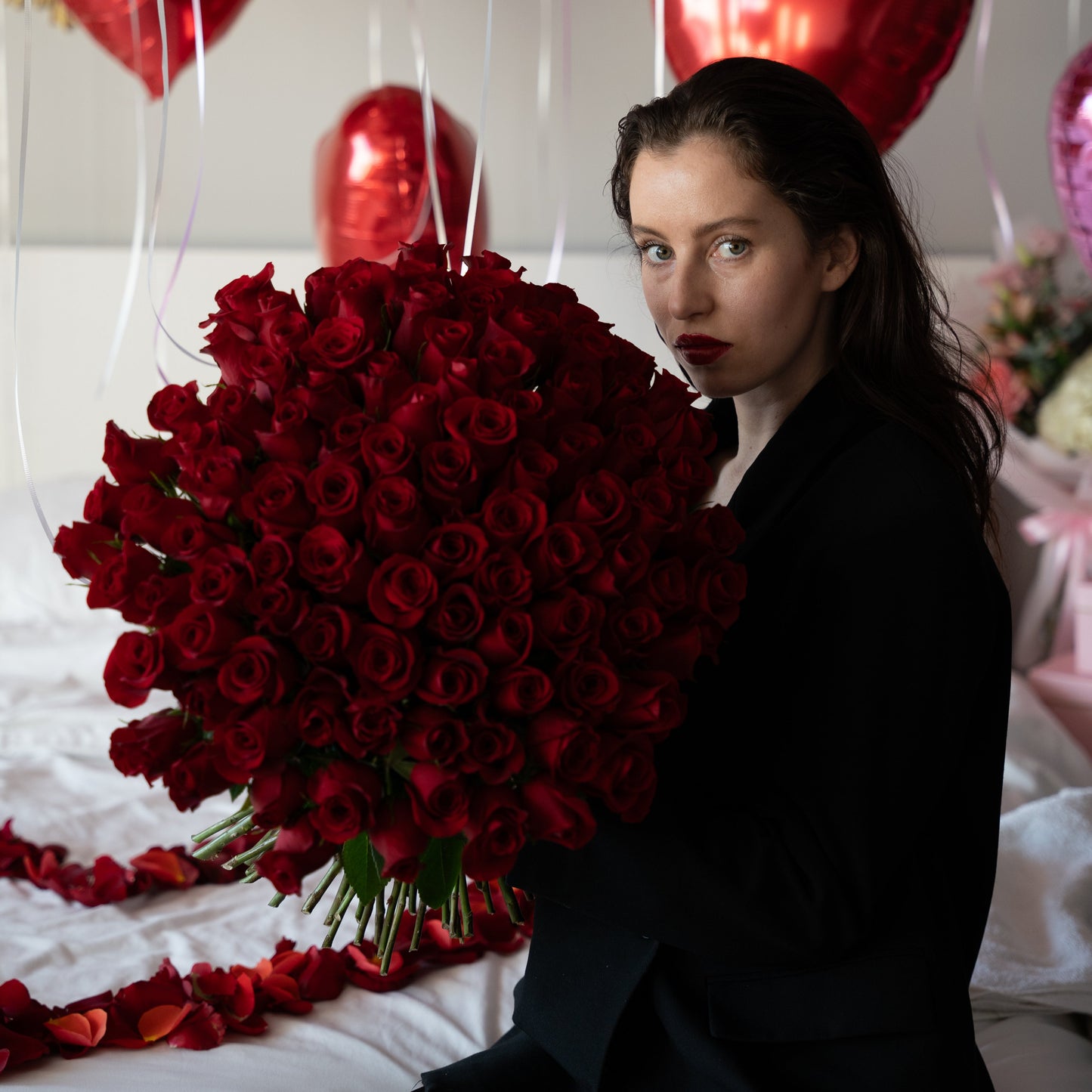 100 Premium Red Roses Bouquet