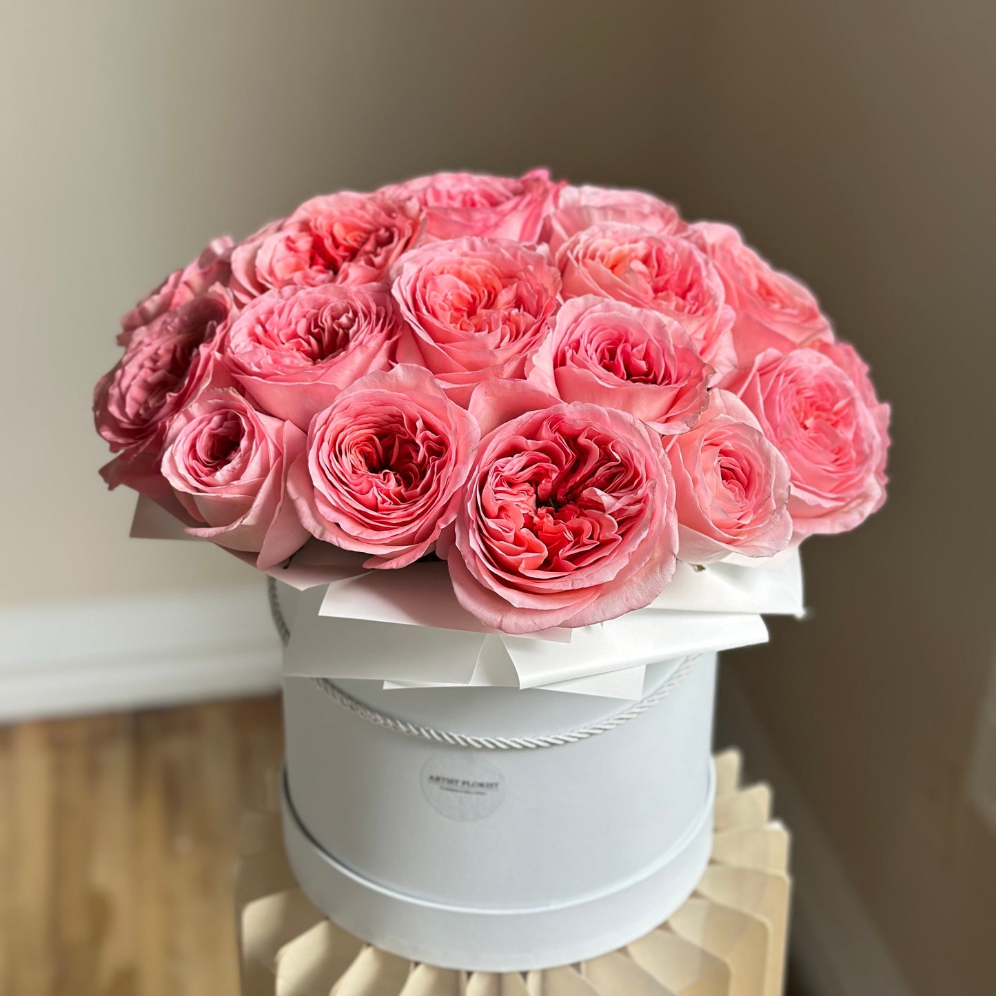 Luxury Flower Box with 2 Dozen Peony Roses & 1kg Cake | Winnipeg Flower Delivery