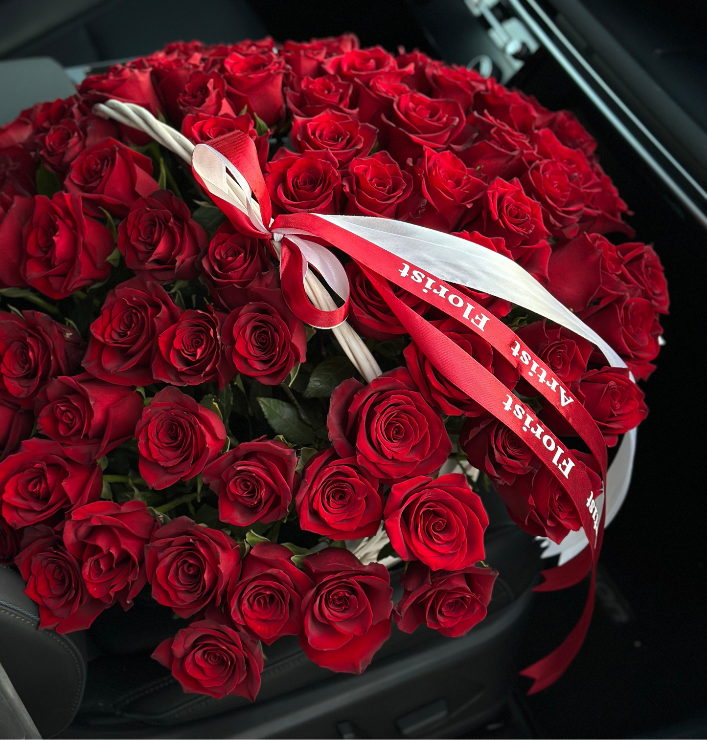 100 Red Roses in Basket – Luxury Romantic Flowers | Winnipeg Delivery