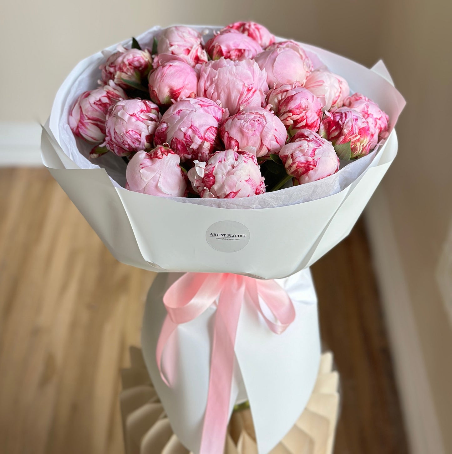 Sarah Bernhardt Peony Bouquet – 19 Pink Peonies
