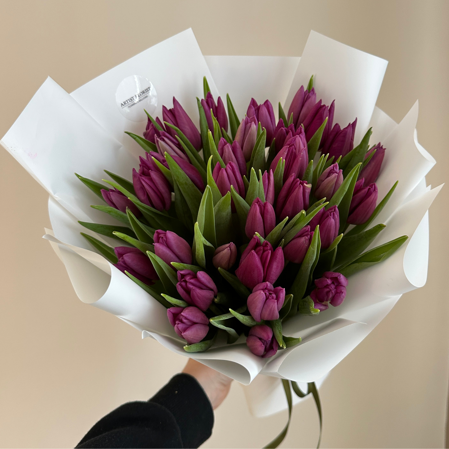 Bouquet of 35 Purple Tulips