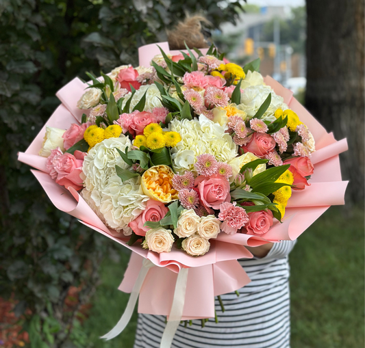 Summer Radiance Bouquet –  Garden Roses & Hydrangea | Winnipeg Flower Delivery