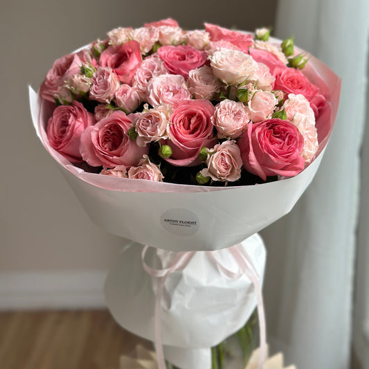 Coral Sunset Bouquet – Spray roses & Garden Roses | Flower Delivery Winnipeg