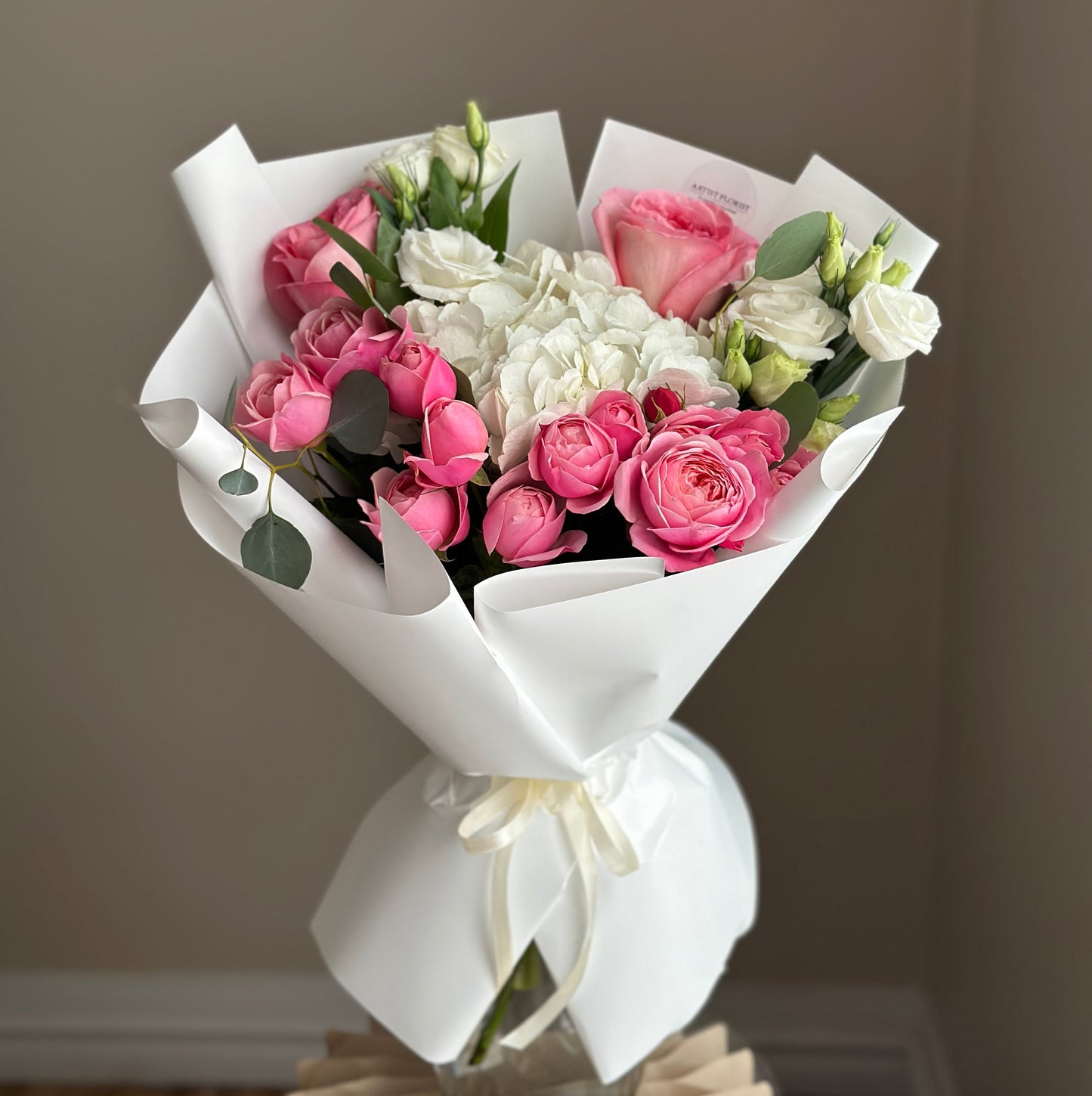 Cotton Candy- Hydrangea, Peony Roses, Lisianthus Bouquet