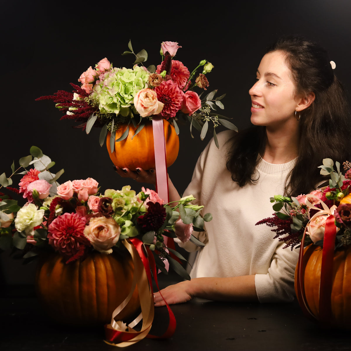 Pumpkin Fall Floral Arrangement
